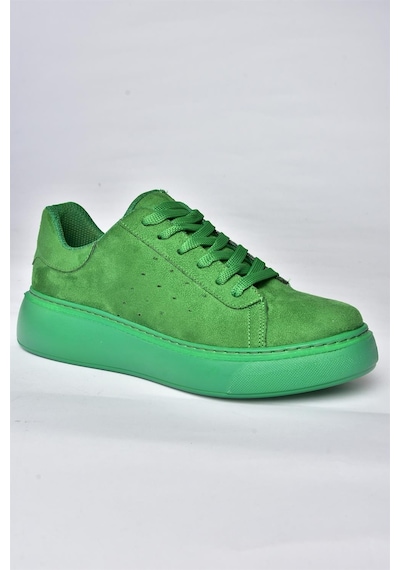 Fox Shoes P602045002 Yeşil Süet Kadın Spor Ayakkabı Sneakers Yeşil