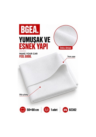 Bgea Beyaz Deri Bez 50x60 Cm Araç Cam Temizleme Ve Kurulama Bezi 1 Adet