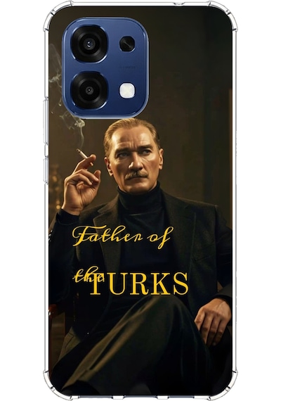 Oppo A6 Pro Uyumlu Atatürk Father Of The Turks Baskılı Silikon Kılıf Renkli