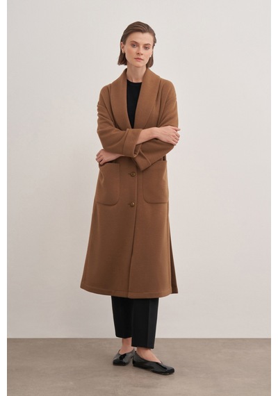 Aker 22123111 Geniş Cep Detaylı Hırka Camel Camel