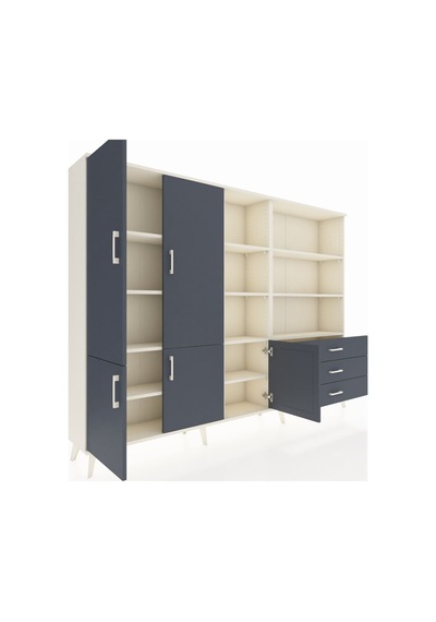Arges Dolap 11 Raflı 3 Çekmeceli 5 Kapaklı 220x30x163 Aytaşı-antrasit Antrasıt - Aytası Arges Dolap 11 Raflı 3 Çekmeceli 5 Kapaklı 220x30x163 Aytaşı-antrasit Antrasıt - Aytası