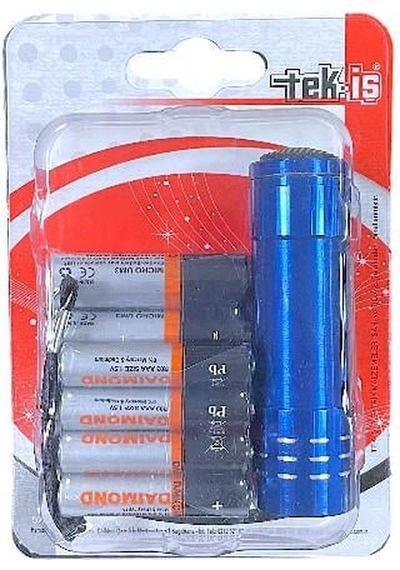 Fener Mini Cep El Feneri Alüminyum Kasa 4 Renk 1 Adet 4 Kalem 4 İnce Pil Hediyeli