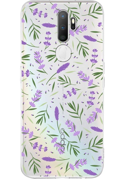Oppo A5 2020 İle Uyumlu 1mm Slim Fit Water Color 3 Baskılı Şeffaf Kılıf Şeffaf