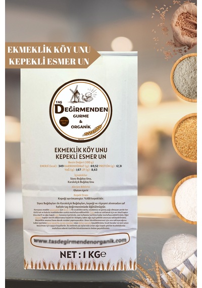 Ekmeklik Köy Unu - Kepekli Esmer Un - 1 Kilo