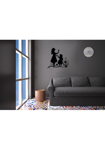 Anne Çocuk Folyo Sticker 130cm Uzunluk Siyah