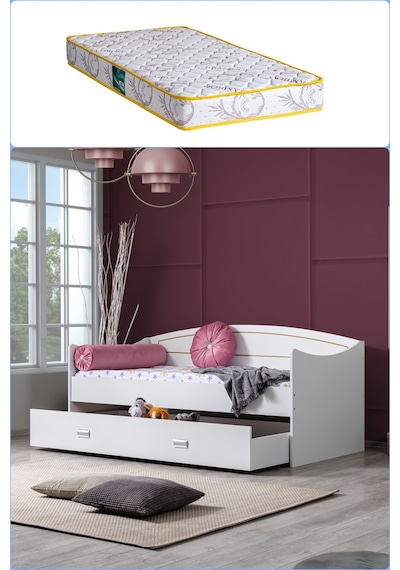 Yavrulu Karyola, Akasya Yavrulu Yatak +1 Adet Comfort Yatak Beyaz-90 X 200 Yavrulu Karyola, Akasya Yavrulu Yatak +1 Adet Comfort Yatak Beyaz-90 X 200