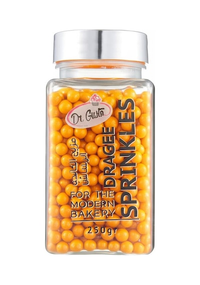 4 Mm Turuncu Boncuk Şeker 250 G Pasta Ve Tatlı Süsleme Şekeri