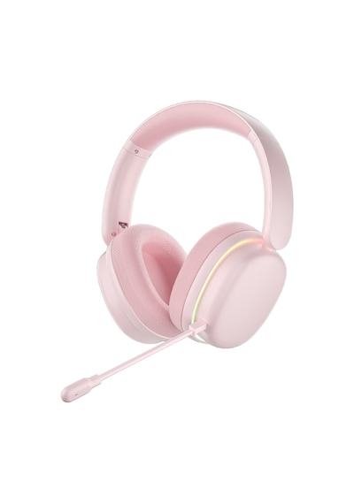 Aula G7 Pro Tri Mode Kablosuz Rgb Gaming Mikrofonlu Oyuncu Kulaklığı 7.1 Surround Ses 40mm Driver Düşük Gecikme E-spor Kulaklık Pembe