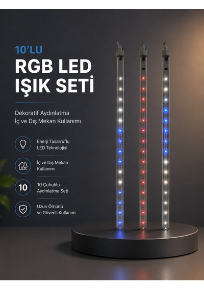 Kayan Yıldız Efektli Rgb Led Işık Seti İç Ve Dış Mekan Kullanımı - Lisinya Mavi