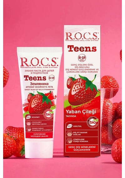 .teen Yaban Çileği Diş Macunu 8-18 Yaş 60 Ml Renkli