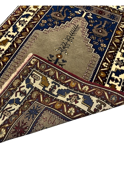 El Dokuma Sıfır Yahyalı Seccade 83x125 Kök Boya %100 Yün Namazlık Renkli