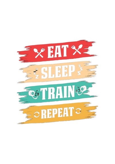 Maki Home Makiteks Siyah Pamuklu Unisex Cepli Kapüşonlu Rahat Kesim Eat Sleep Train Repeat Baskılı Sweatshirt SiYAH