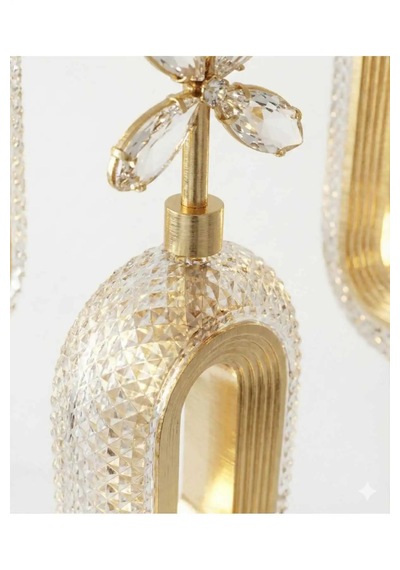 Bohem Aydınlatma 5'li Gold Sarkıt Elips 3 Renk Led Modern Avize Gold