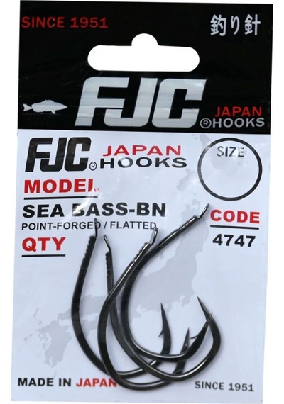 Fjc Fjc4747 Sea Bass Black Nickel Olta İğnesi 3/0 No - 4 Adet 3/0 No - 4 Adet