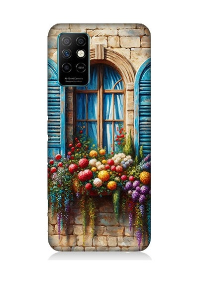 İnfinix Note 8i Uyumlu Pencereden Renkli Hayat Desenli Silikon Kılıf Çok Renkli