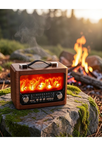Şömine Görüntülü Solar Şarjlı Bluetooth Hoparlör Uuczzzfp2393ssömine-6