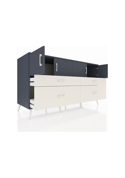 Kronos Konsol 2 Raflı 4 Çekmeceli 4 Kapaklı 176x59x99 Antrasit-an Antrasit-antrasit/aytaşı