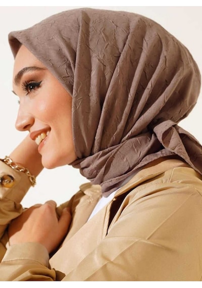 Bambu Kraş Eşarp Tesettür Giyim, Hafif, Rahat, Şık, Yüksek Kalite, Hijab, Scarf, Shawl Koyu Vizon