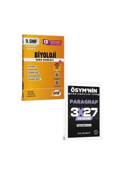 Ens 2027 9. Sınıf Biyoloji Soru Bankası+ Evp Akademi Paragraf