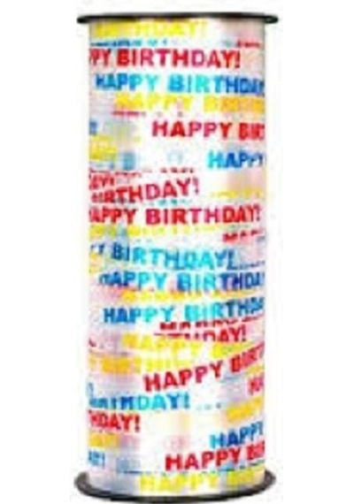 200 M Happy Bırthday Yazılı Rafya Happy Birthday Rafya Balon İpi Dekorasyon Süsleme Rafyası