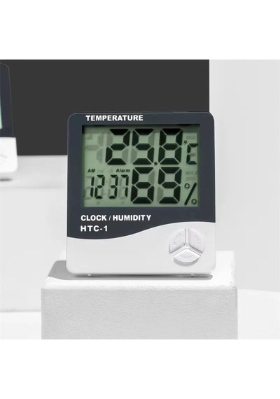 Htc-1 Dijital Termometre Higrometre Saat Alarm/alarm Takvimi 5 Fonksiyonlu Htc-1 White