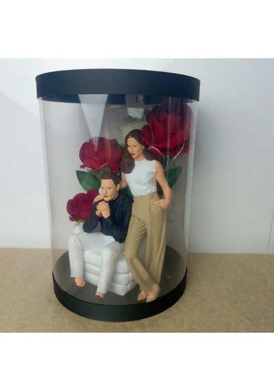 Daima Yanındayım-biblolu Işıklı Kutu Güller 25cm