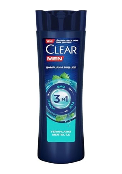 Men 3 İn 1 Şampuan &amp Amp Duş Jeli Ferahlatıcı Mentol Etkisi Saç Yüz Vücut İçin 350 Ml