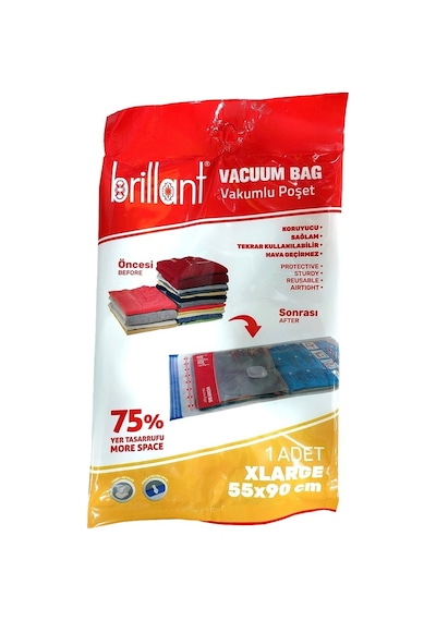 Brillant Vakumlu Hurç, 5li Set, Xlarge Boy 55x90 Şeffaf