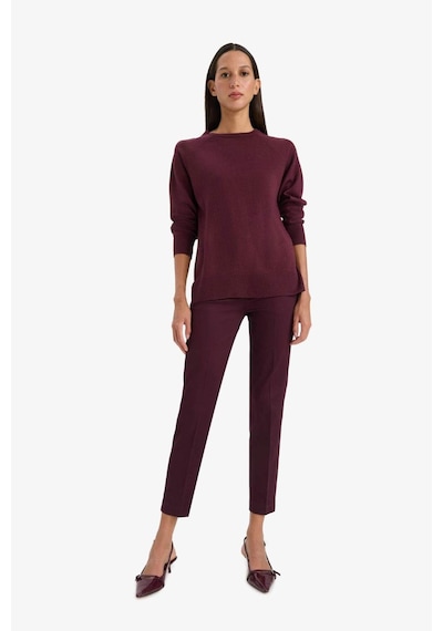 Defacto Sigaret Normal Bel Düz Paça Saten Pantolon J8743az25wnbr228 Bordo-br228