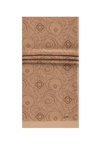 Aker Bej 75x200 İpek Koton Şal Bej Bej