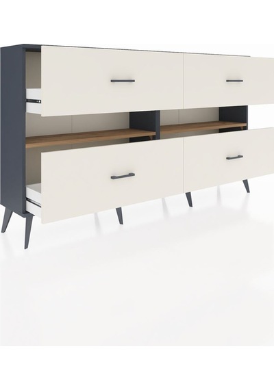 Arges Konsol 2 Raflı 4 Çekmeceli 176x30x99 Antrasit-çam/aytaşı Atlas Çam/aytası - Antrasıt Arges Konsol 2 Raflı 4 Çekmeceli 176x30x99 Antrasit-çam/aytaşı Atlas Çam/aytası - Antrasıt