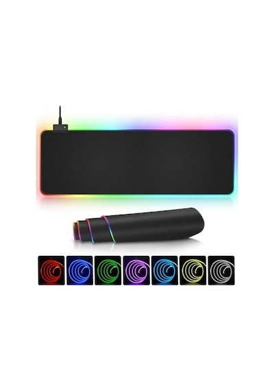 Rgb Led Işıklı Gaming Mousepad Xl 80cm X 30 Cm Büyük Boy Oyuncu Mouse Pad