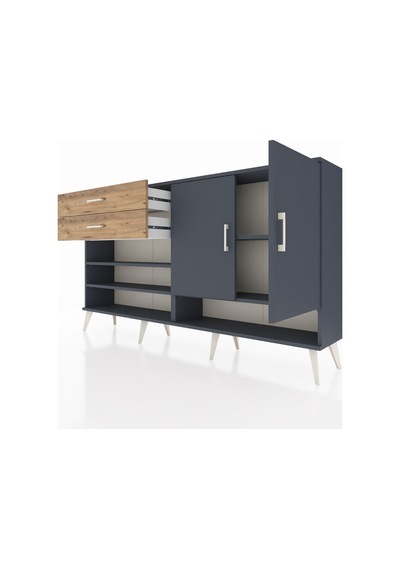 Arges Konsol 4 Raflı 2 Çekmeceli 2 Kapaklı 176x30x99 Antrasit-ant Antrasit-antrasit/çam Arges Konsol 4 Raflı 2 Çekmeceli 2 Kapaklı 176x30x99 Antrasit-ant Antrasit-antrasit/çam