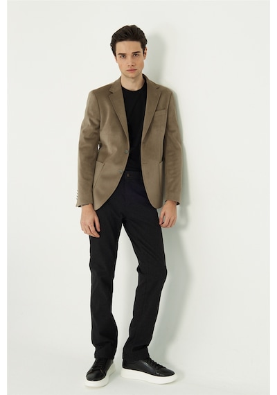 Açık Yeşil Fitilli Kadife Slim Fit Blazer Ceket A.yeşil