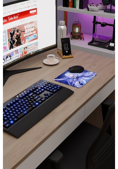 Skirk Genshin Impact Anime Gacha V1 - 22x18 Gaming Mouse Pad Fare Altlığı