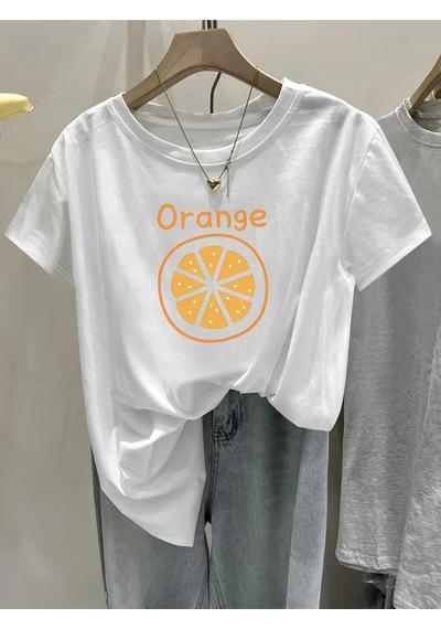 Flood Of Style Kadın Beyaz Orange Baskılı Oversize
