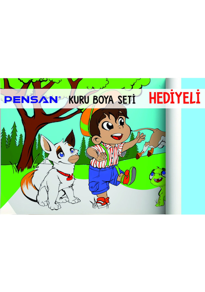30x120 Boyama Rulosu Yaman Çiftlik Hayatı + Pensan 12'li Kuru Boya Kalemi