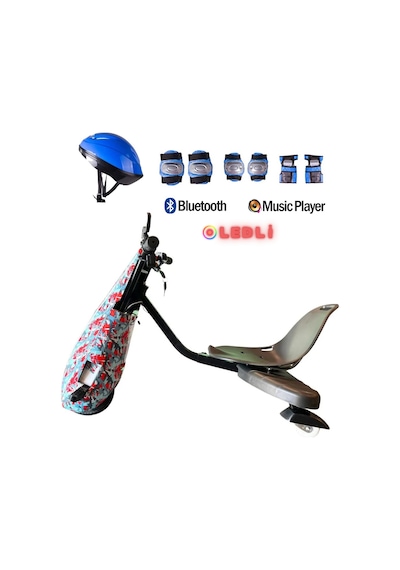 Citymate Drift Car Elektrikli Kaykay Bluetooth Dirift Kar Hoverboard Scooter + Koruma Ekipmanı D31
