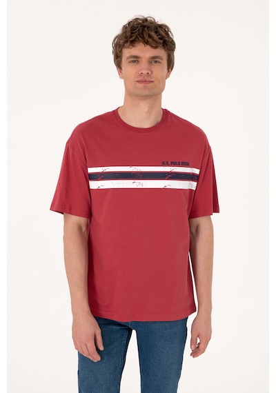 U.S. Polo Assn. Erkek Comfort Fit Vişne Bisiklet Yaka Tişört 50306912-VR223