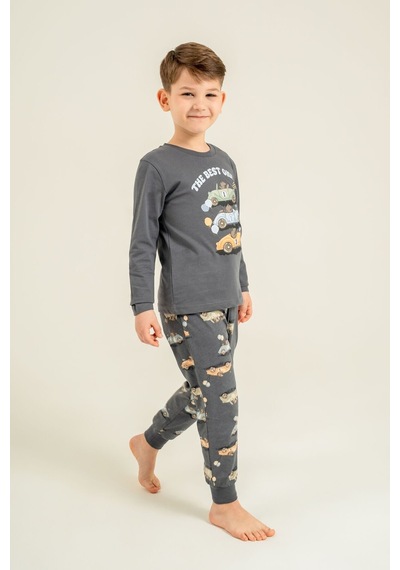Rolypoly Erkek Çocuk The Best One Gri Uzun Kol Pijama Takım Rp3874-c-v2 Gri