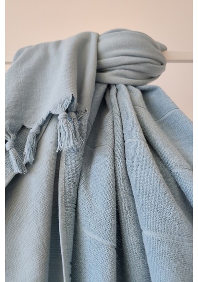 %100 Pamuk Havlu Peştemal 90x175cm - Hafif Plaj Havlusu Indigo