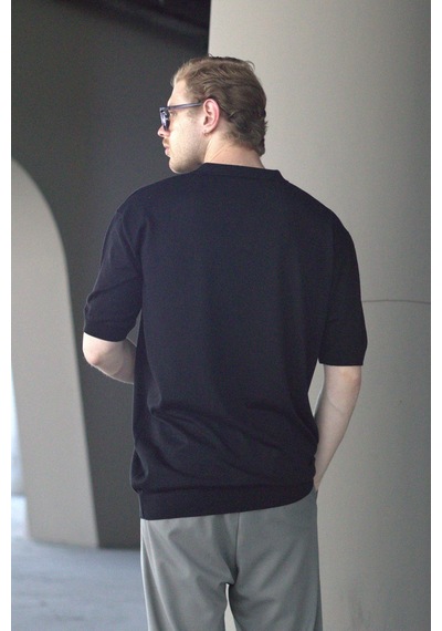 Erkek Oversize Polo Yaka Triko T-shirt 001