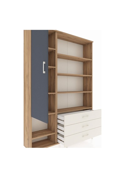 Arges Dolap 9 Raflı 3 Çekmeceli Tek Kapaklı 132x30x195 Çam-antrasit/aytaşı Antrasıt/aytası Arges Dolap 9 Raflı 3 Çekmeceli Tek Kapaklı 132x30x195 Çam-antrasit/aytaşı Antrasıt/aytası
