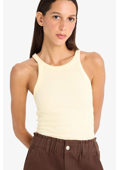 Defacto Slim Fit Dar Kesim Halter Yaka Fitilli Kaşkorse Atlet E2176ax25spyl450 SARI