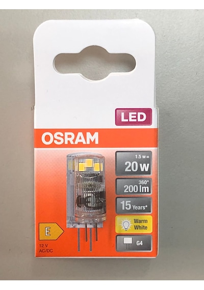 3 Adet Osram G4 Led Lamba 12v 1,5w 200 Lümen 2700 Kelvin Sarı 15,