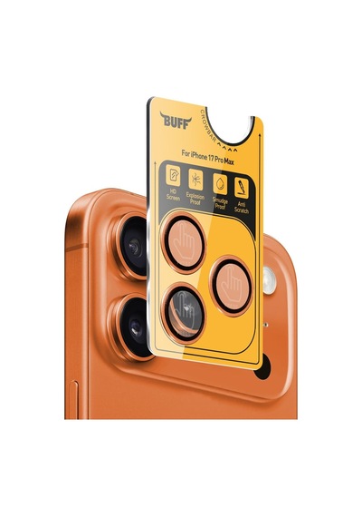 İphone 17 Pro Max İle Uyumlu Metal 9h Kamera Lens Koruyucu Turuncu