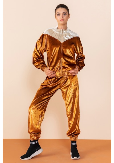 Serpil Exclusive Kadın Parlak Kumaş Jogger Kesim Pantolon Çok Renkli