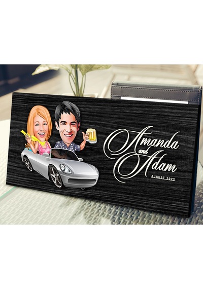 Bk Gift Kişiye Özel Sevgililer Karikatürlü Antik Siyah Ebony Ahşap Tabela-53, Dekoratif Tabela, Rustik Ev Dekorasyonu, Duvar Dekoru