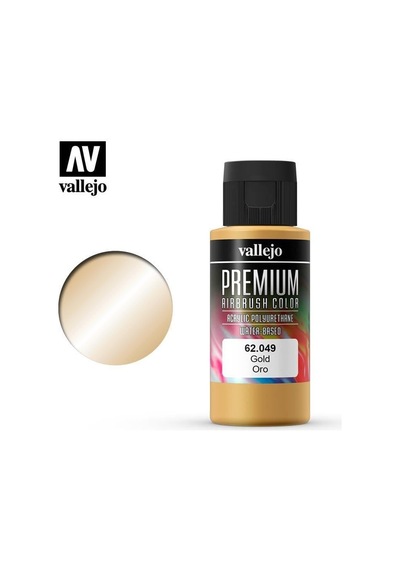 Vallejo 62049 60 Ml. Gold, Pearl&metallics, Premium Rc Color Serisi Model Boyası Renkli