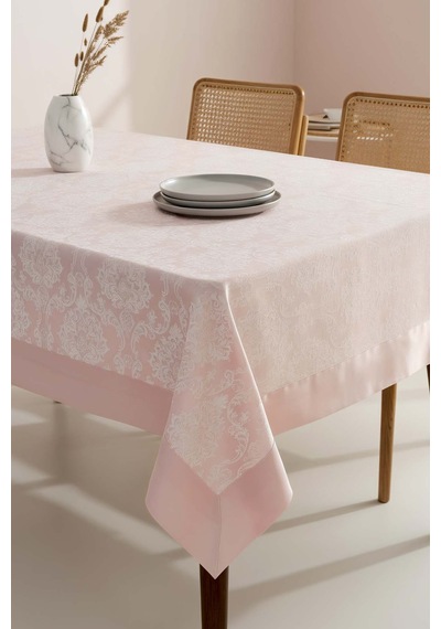 Rivaistanbul Damascus Pudra Pembe Masa Örtüsü 160x220 Cm Pembe